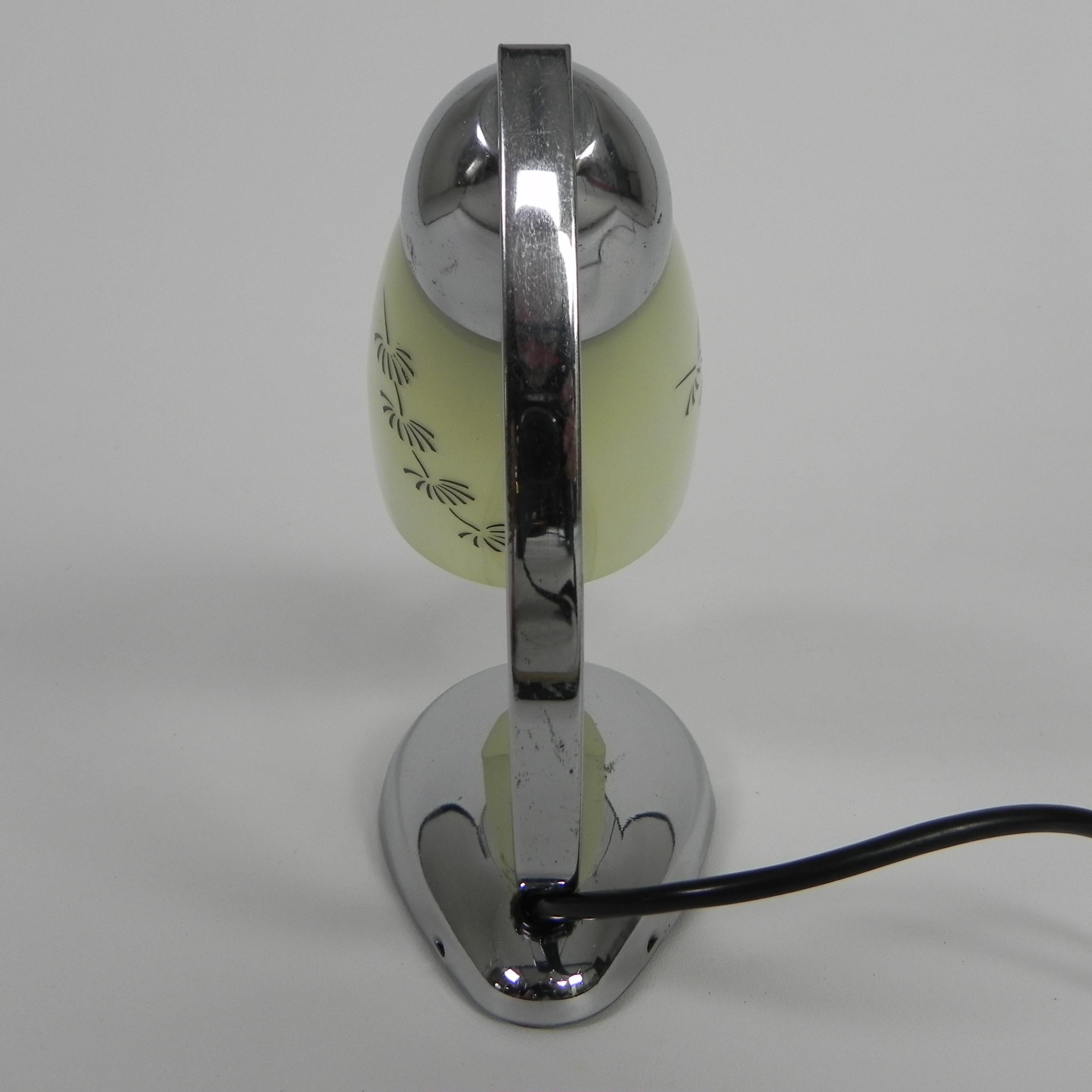 Early 20th Century Art Deco desk lamp with glass shade, 1920s For Sale