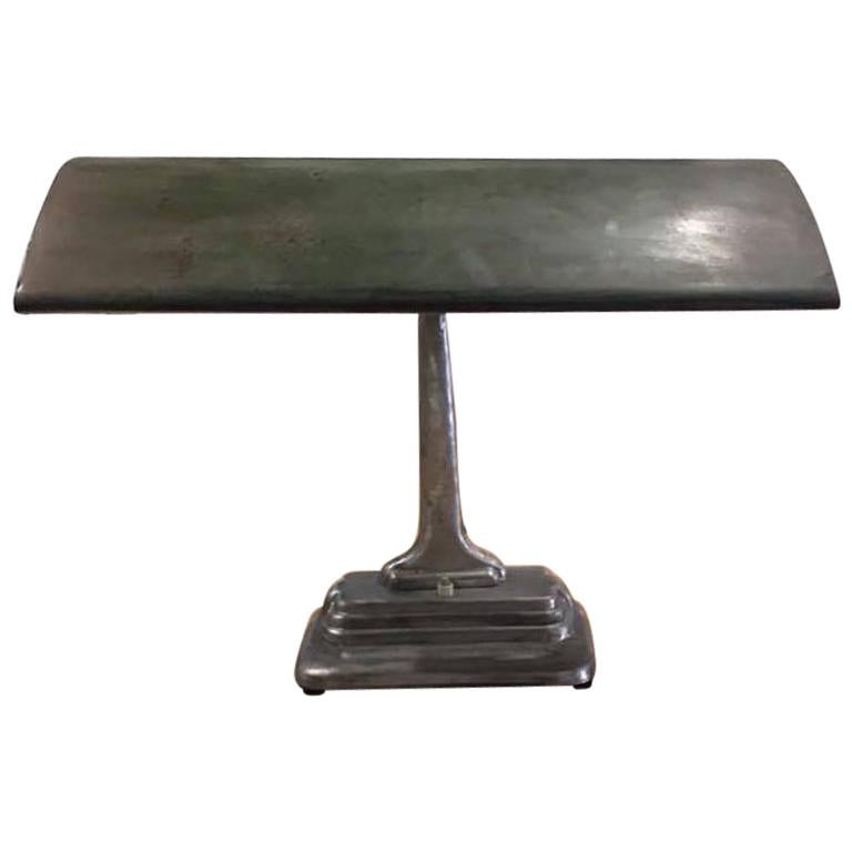 Art Deco Desk Lamp with Green Shade For Sale