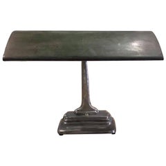 Art Deco Desk Lamp with Green Shade