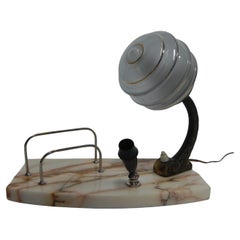 Art Deco desk lamp with pen and letter holder