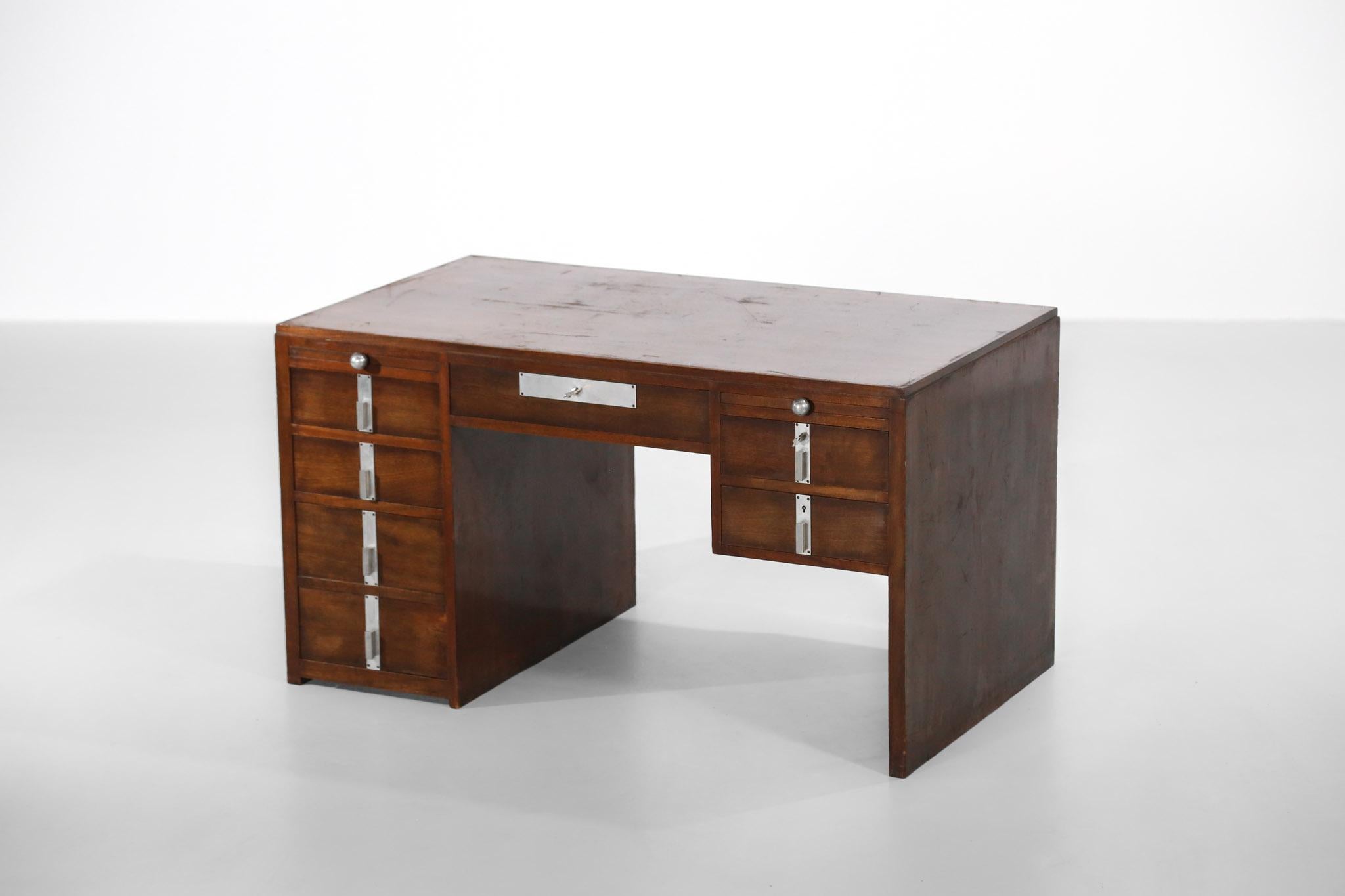 Art Deco Desk, Pierre Jeanneret/Jacques Adnet Style, Modernist 5
