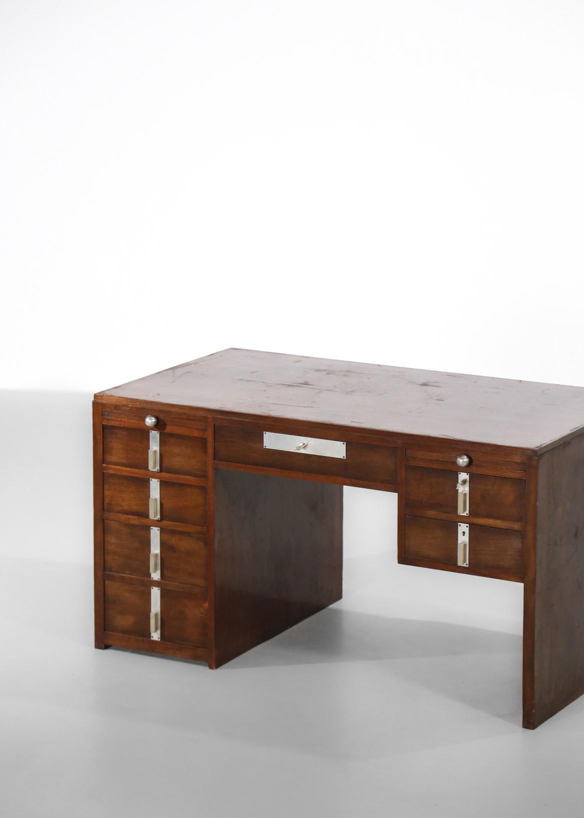Art Deco Desk, Pierre Jeanneret/Jacques Adnet Style, Modernist 1