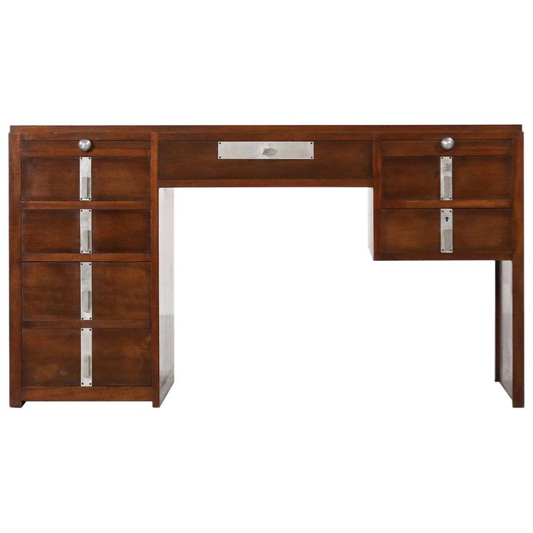 Art Deco Desk Pierre Jeanneret Jacques Adnet Style Modernist For