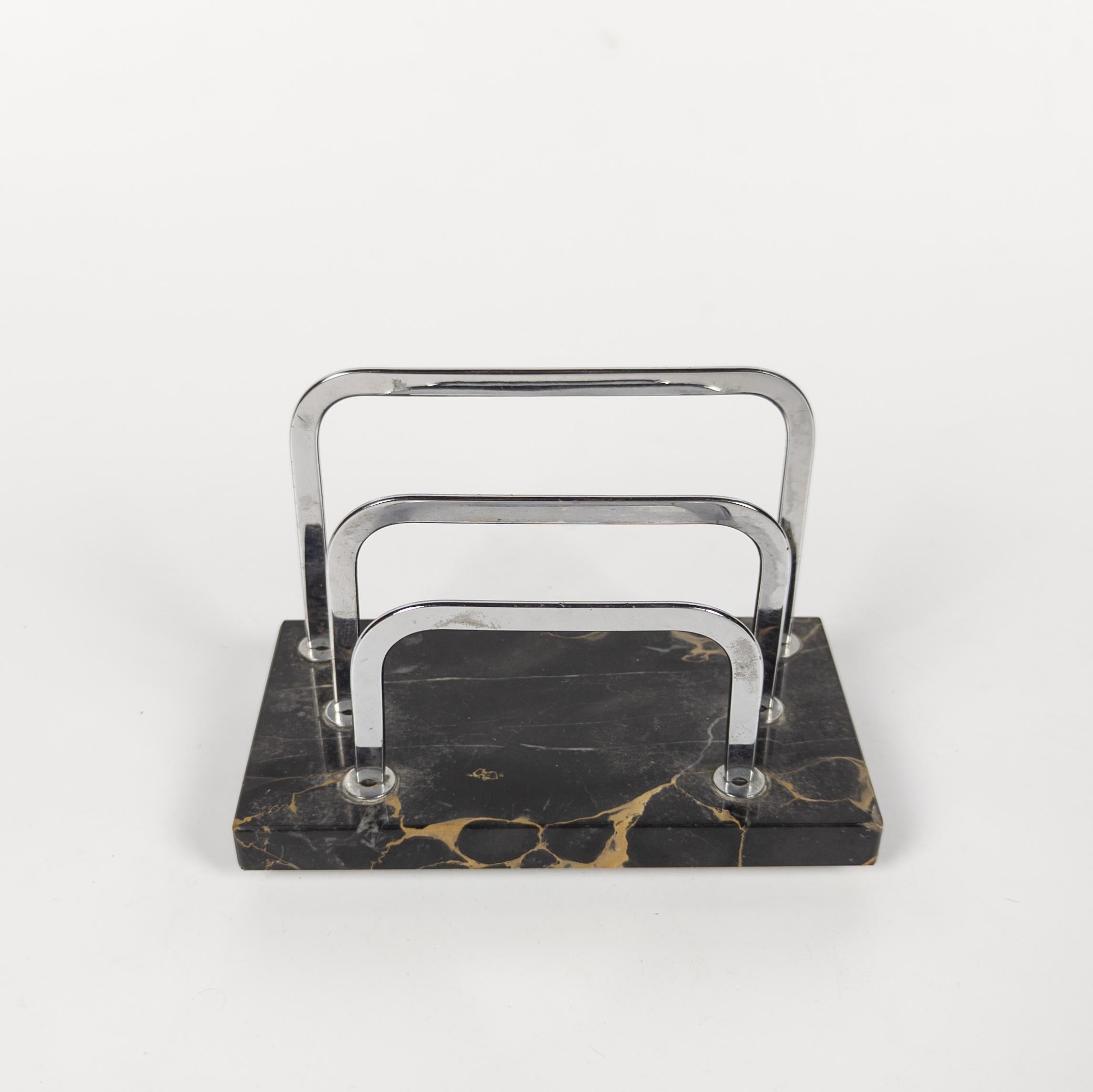 Schreibtisch-Set aus Portoro-Marmor im Art déco-Stil, 1930er Jahre im Angebot 3