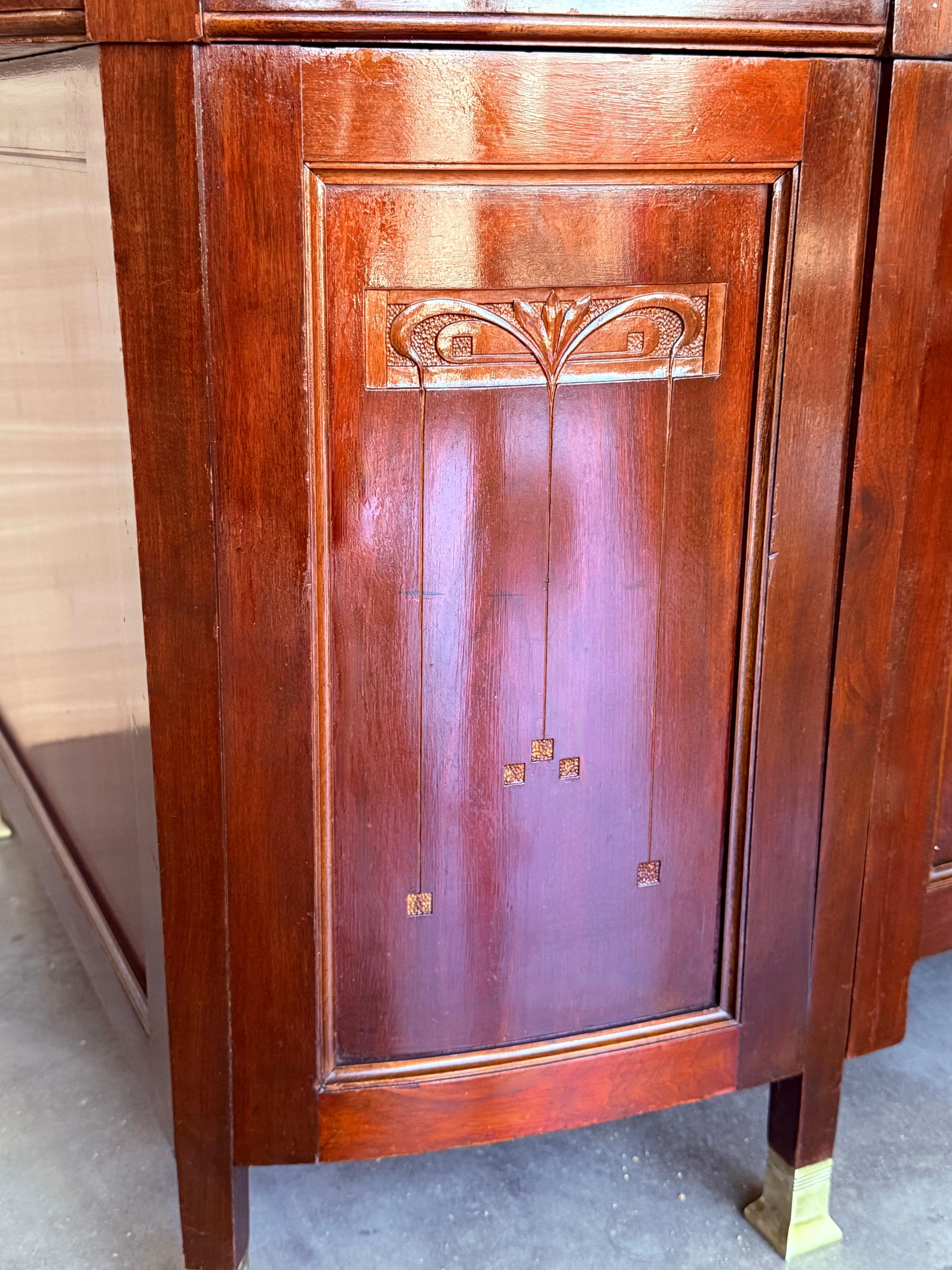 Mesa de escritorio Art Decó con dos caras y dos niveles en venta 8