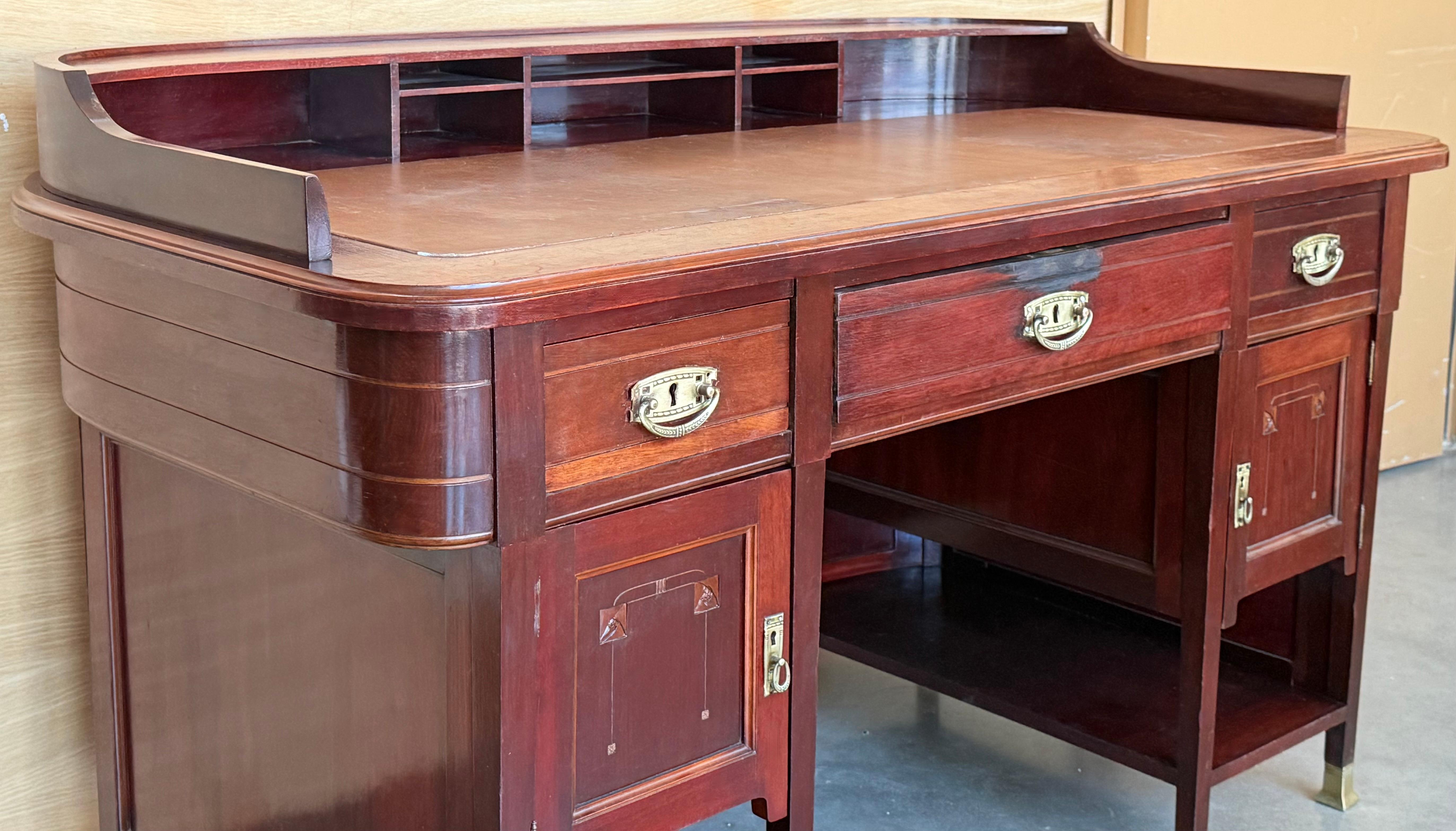 Mesa de escritorio Art Decó con dos caras y dos niveles en Bueno estado para la venta en Miami, FL