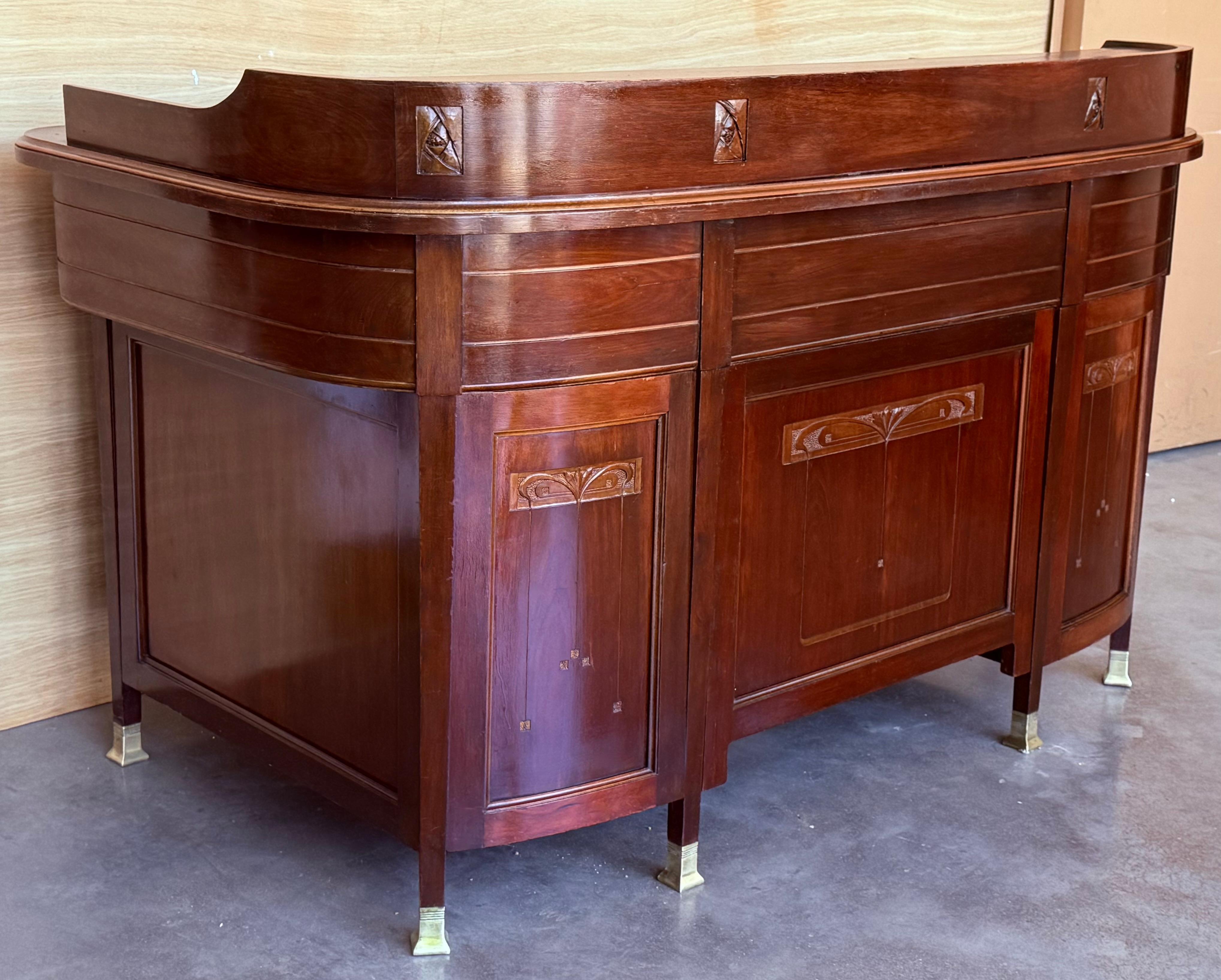 Mesa de escritorio Art Decó con dos caras y dos niveles en venta 2