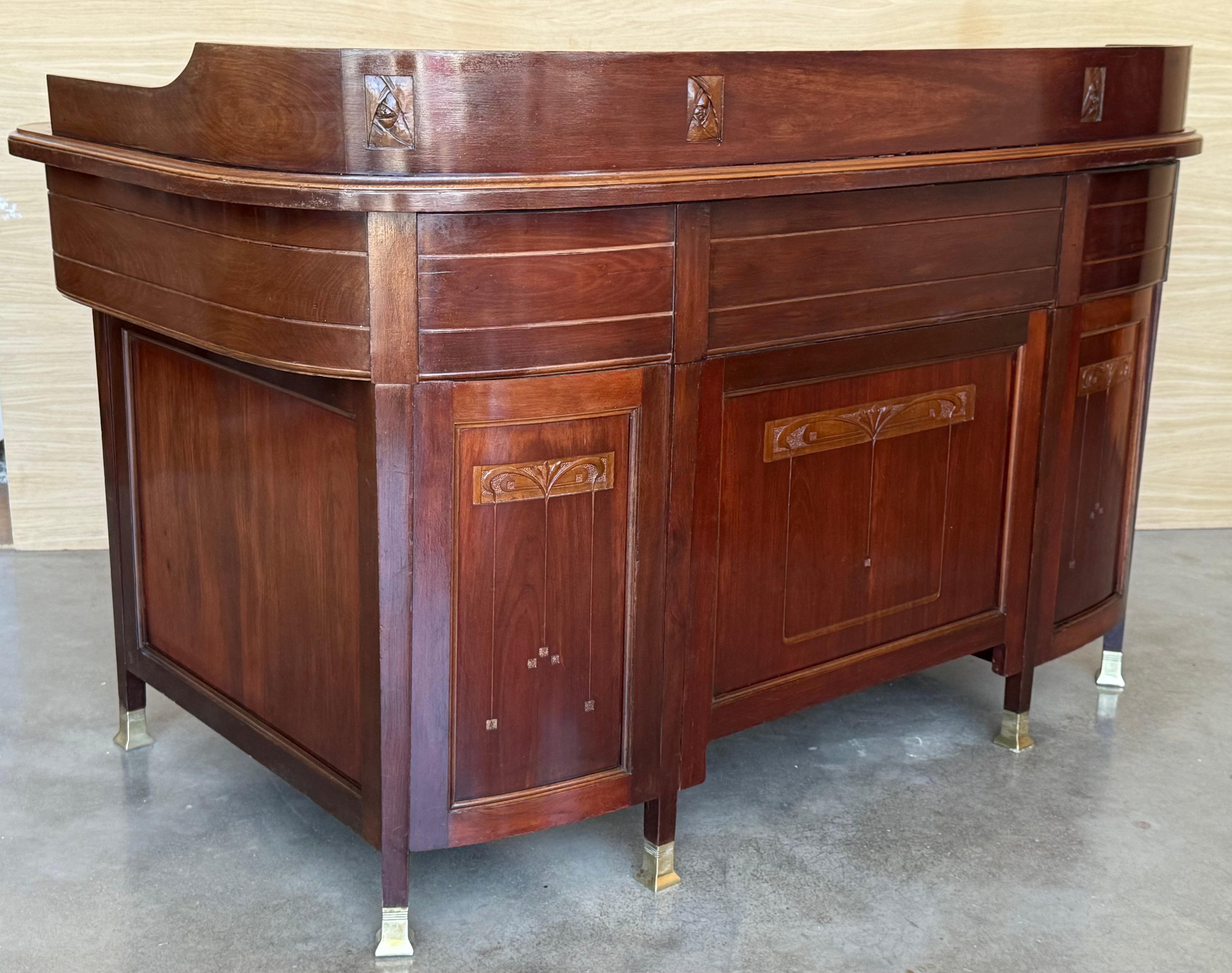 Mesa de escritorio Art Decó con dos caras y dos niveles en venta 3