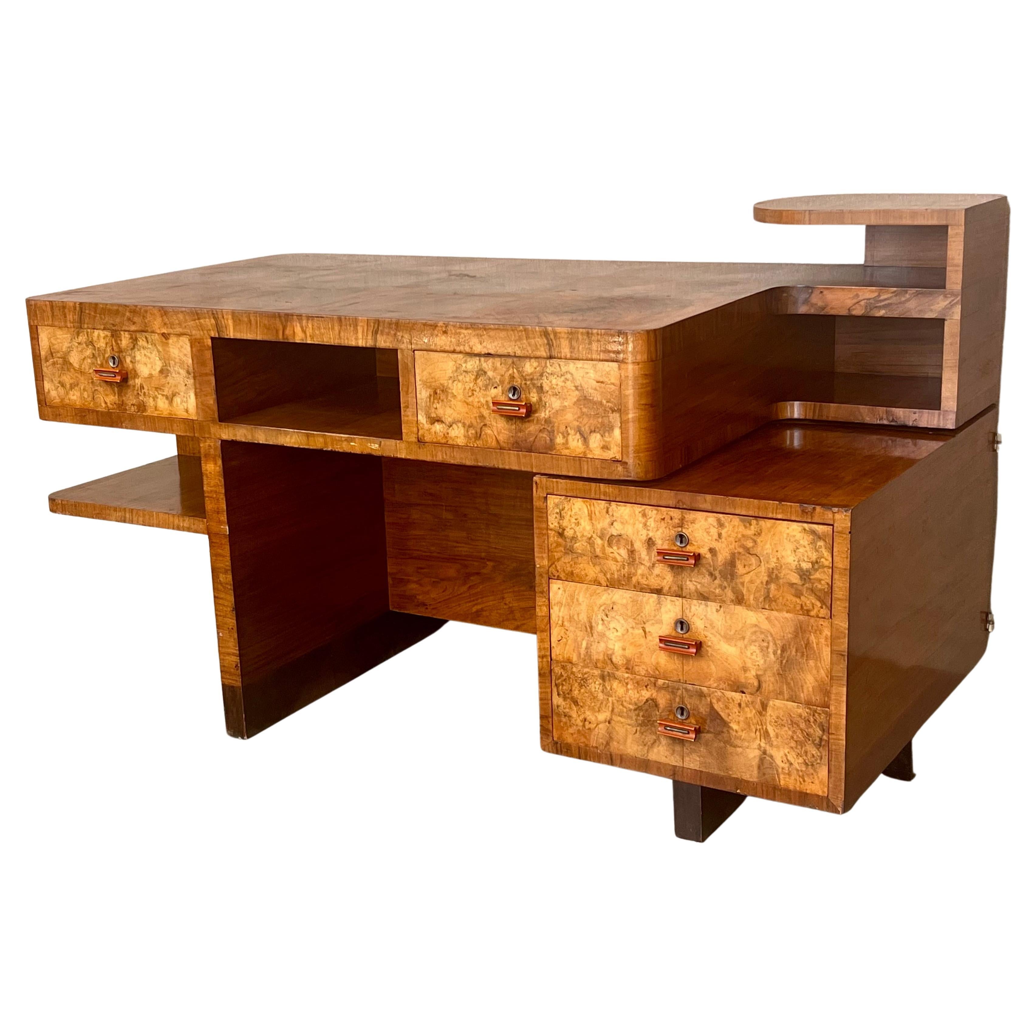 Art Deco Desk Table with Two faces and Two levels For Sale