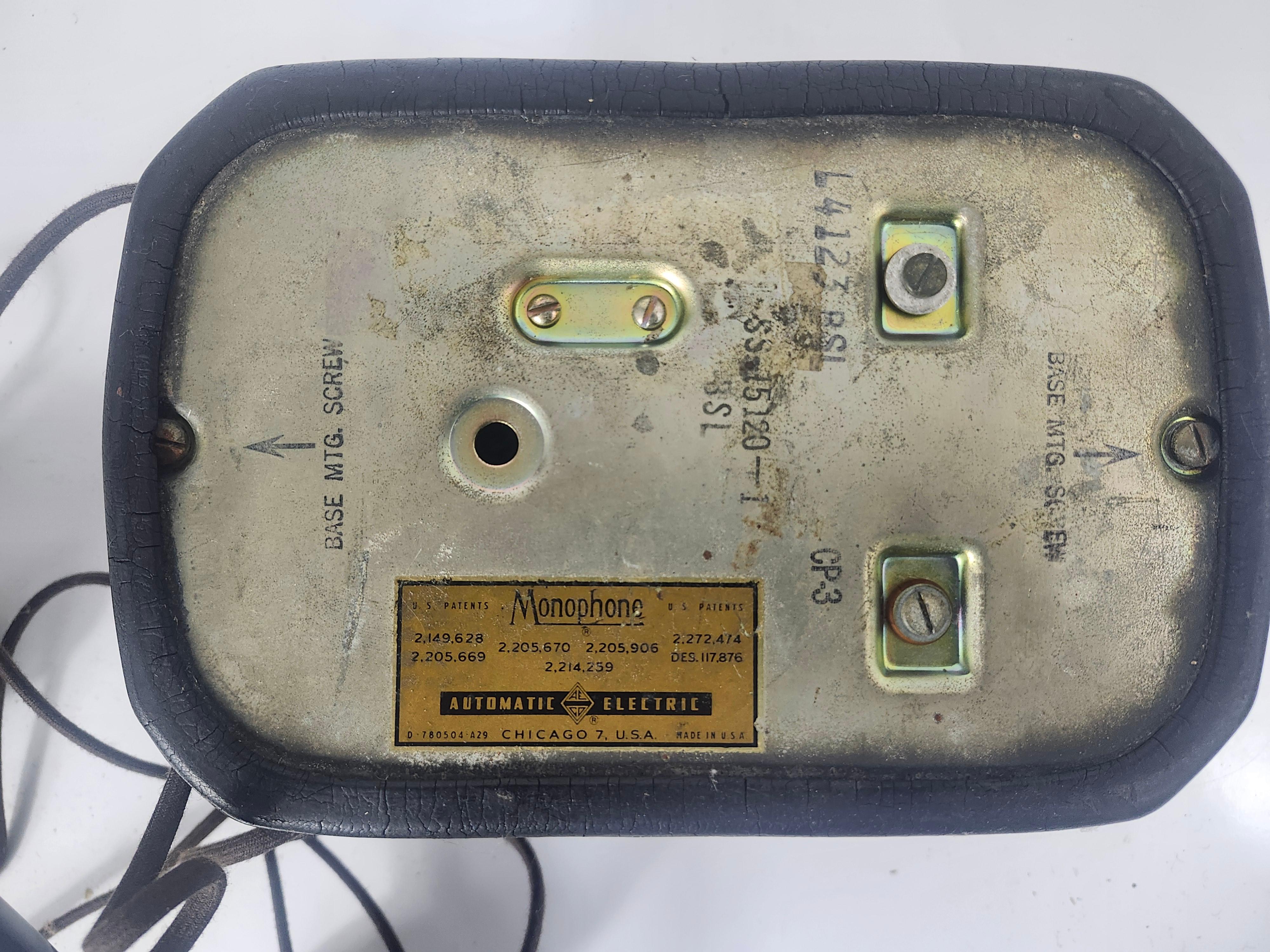 Art Deco Desk Tabletop Rotary Restored Telephone By Monogram Black with Trim For Sale 2