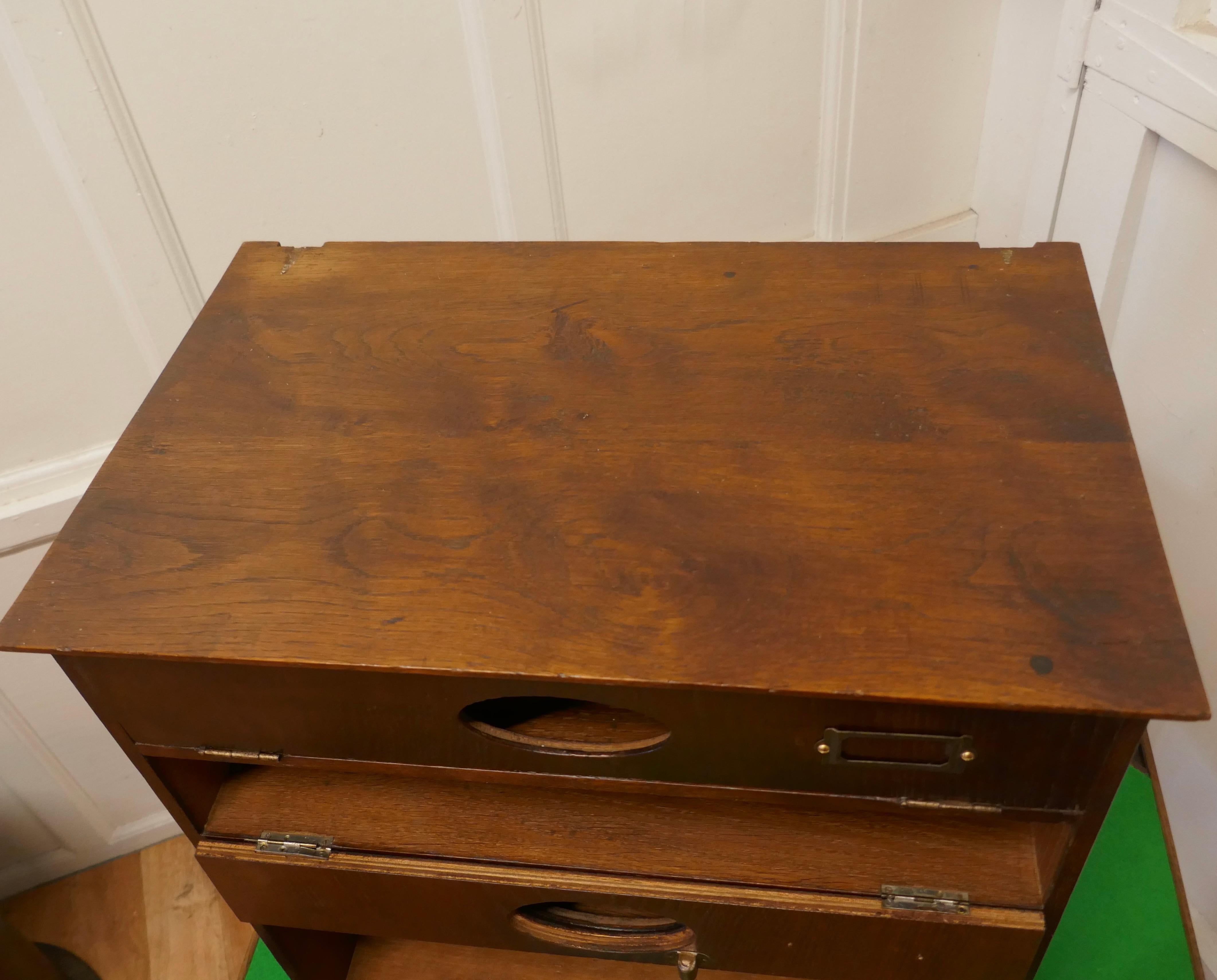 Art Deco Desk Top Filing Cabinet, Music Cabinet In Good Condition For Sale In Chillerton, Isle of Wight