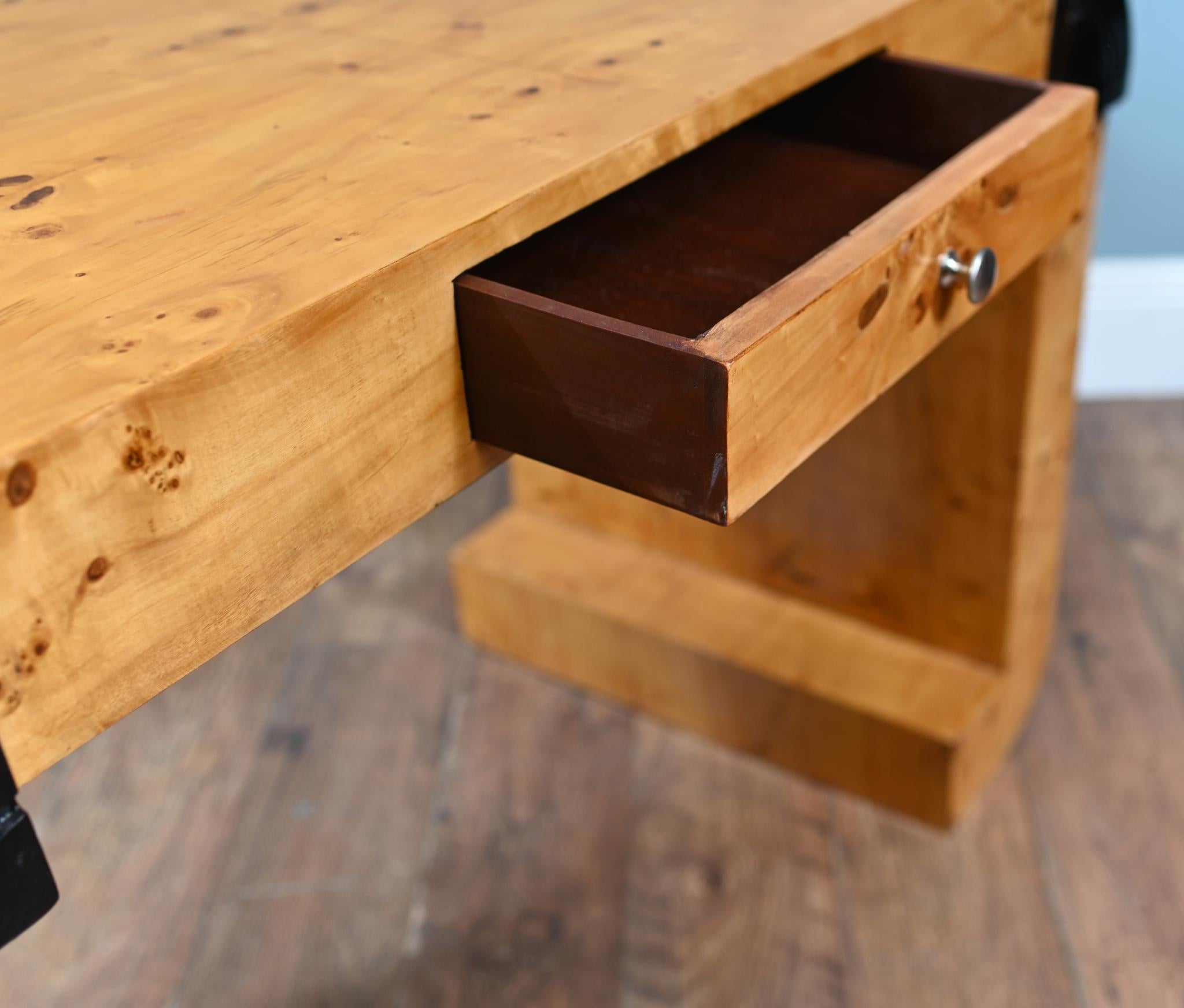 Woodwork Art Deco Desk - Vintage Console Writing Table For Sale