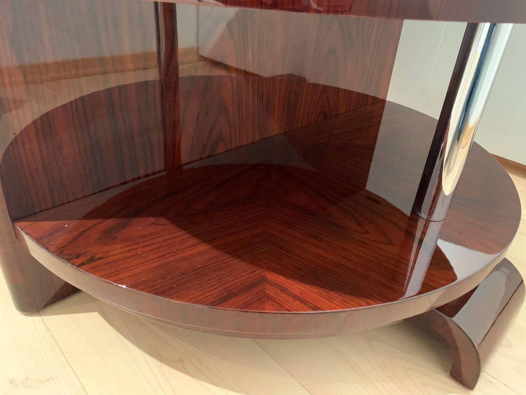 Art Deco Rosewood Desk with Brown Leather Chair, France circa 1930 8