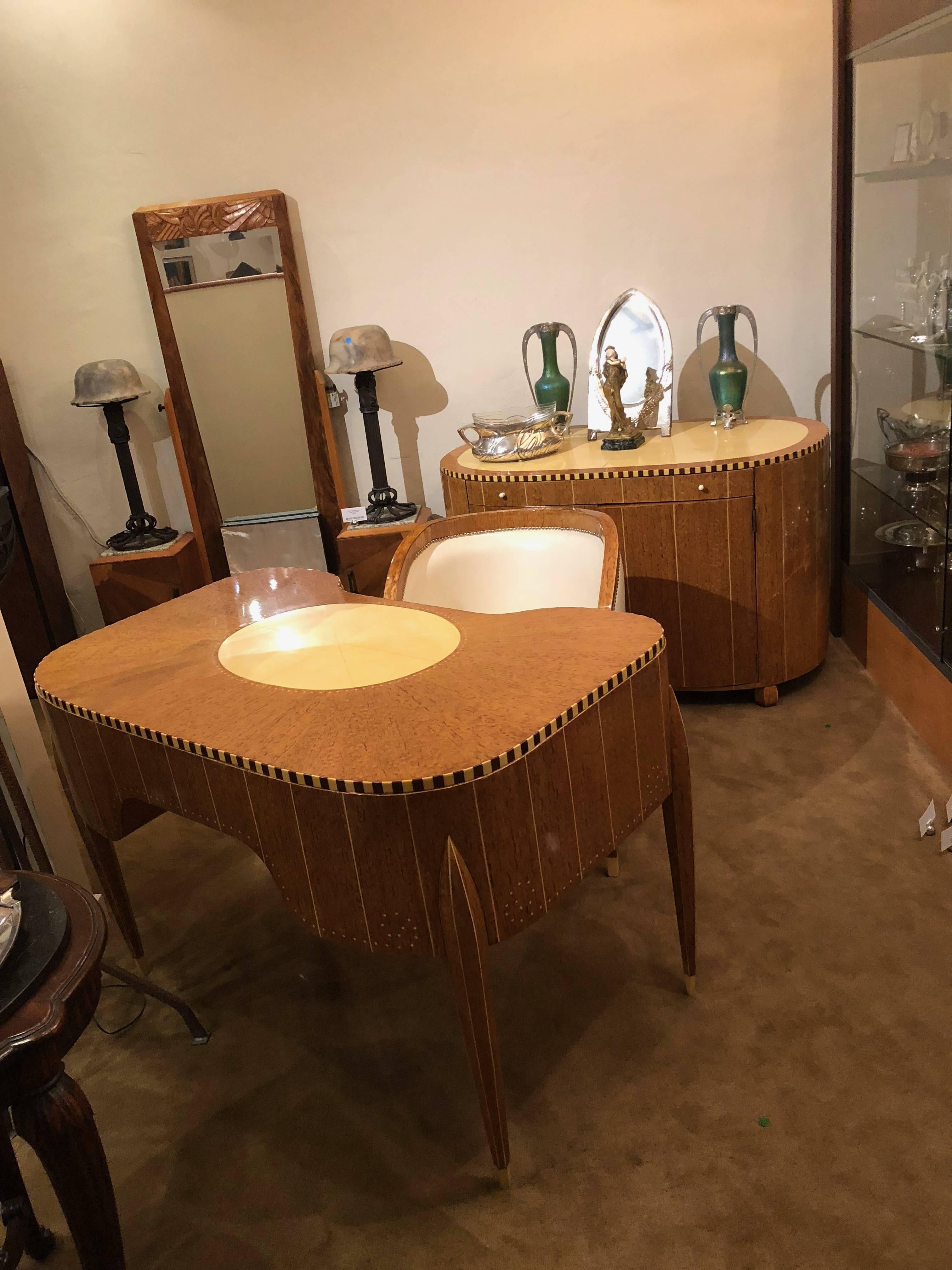 Art Deco Desk, Cabinet and Chair in Style of Ruhlmann 3