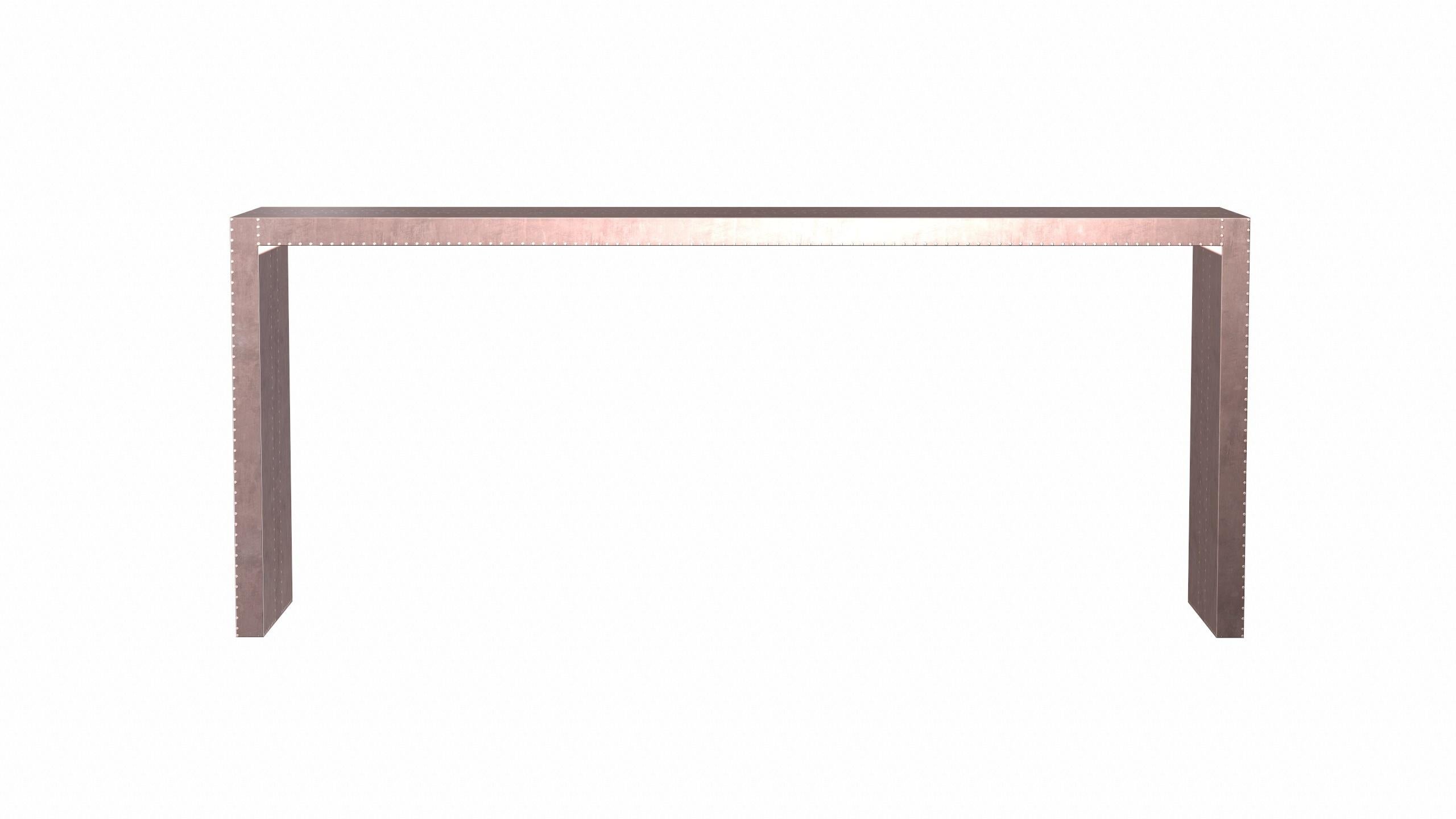 Art Deco Desks and Writing Tables Rectangular Console in Smooth Copper For Sale 2