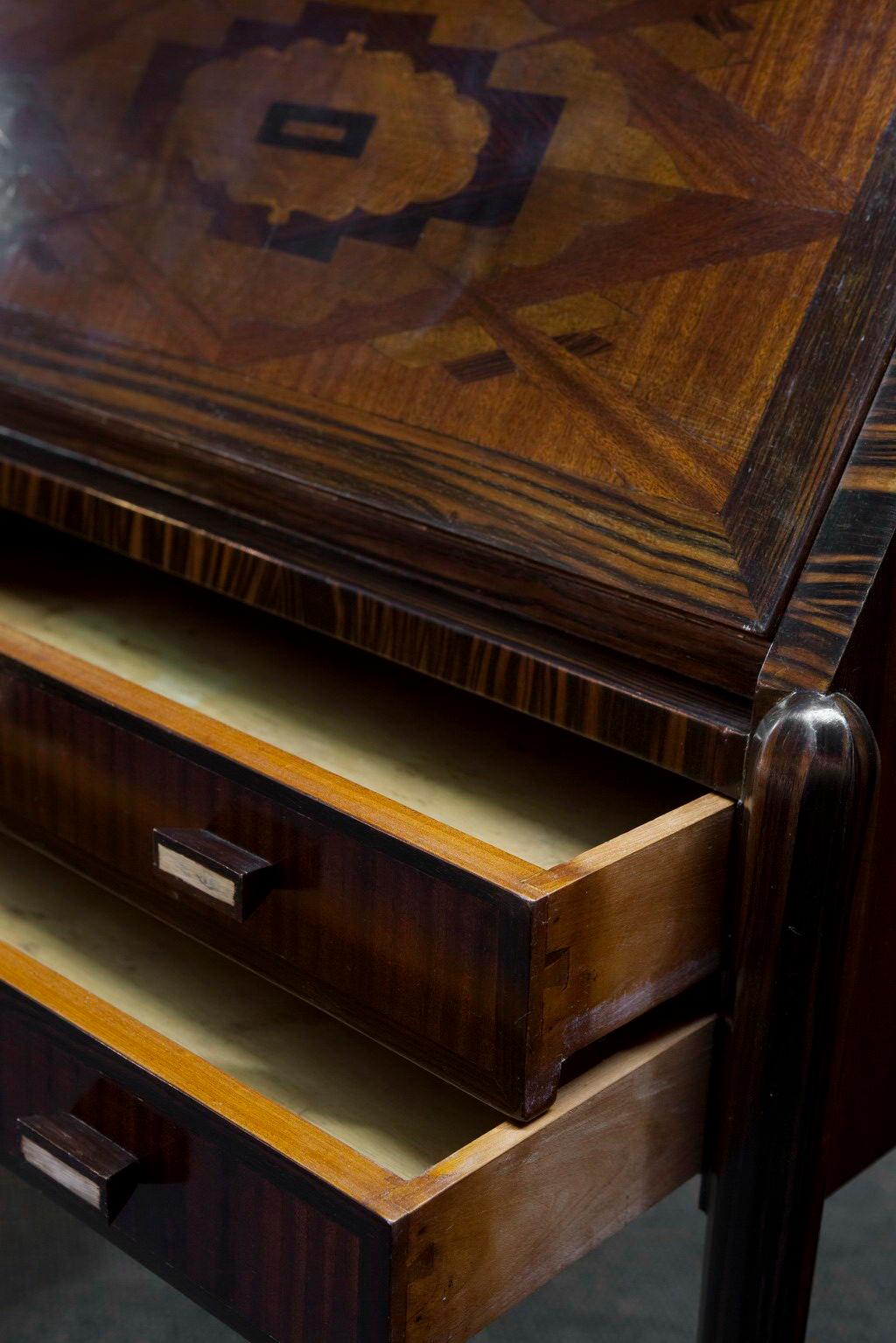 French Art Deco Desks in Wood, 1930, Made in France For Sale