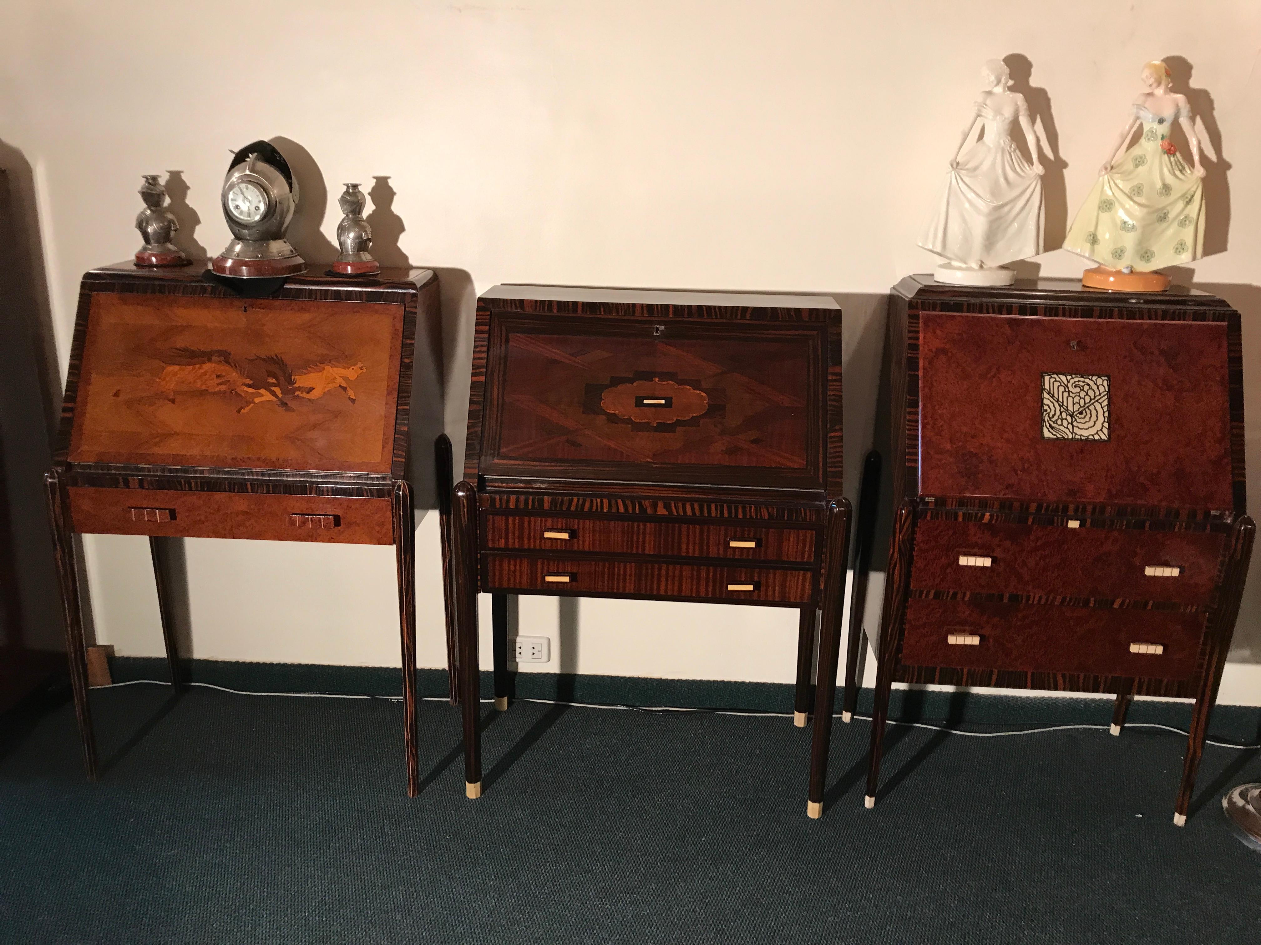 Mid-20th Century Art Deco Desks in Wood, 1930, Made in France For Sale