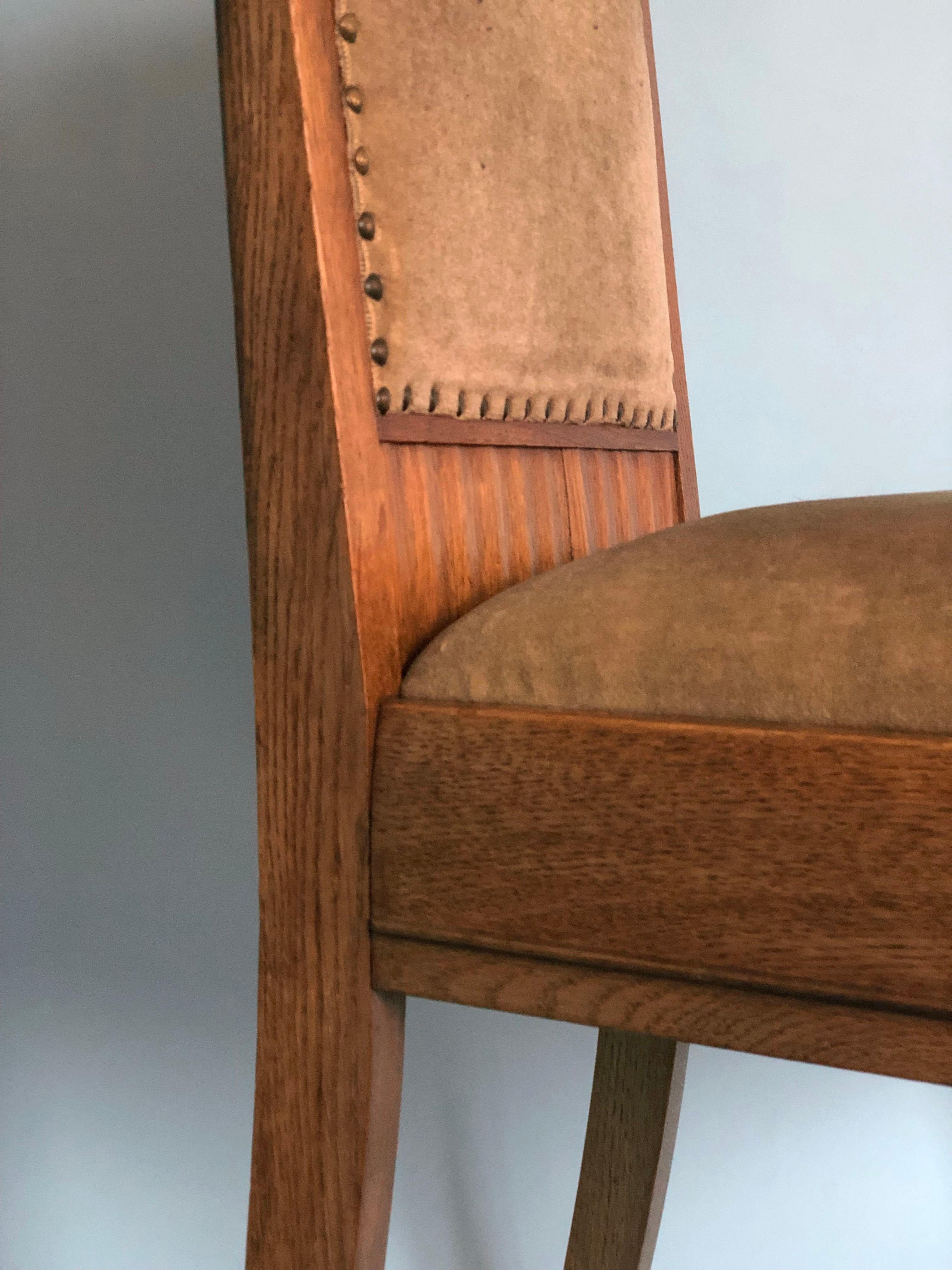 Art Deco Detailed Amsterdam School Chair 1920s  In Good Condition For Sale In Bjuråker, SE