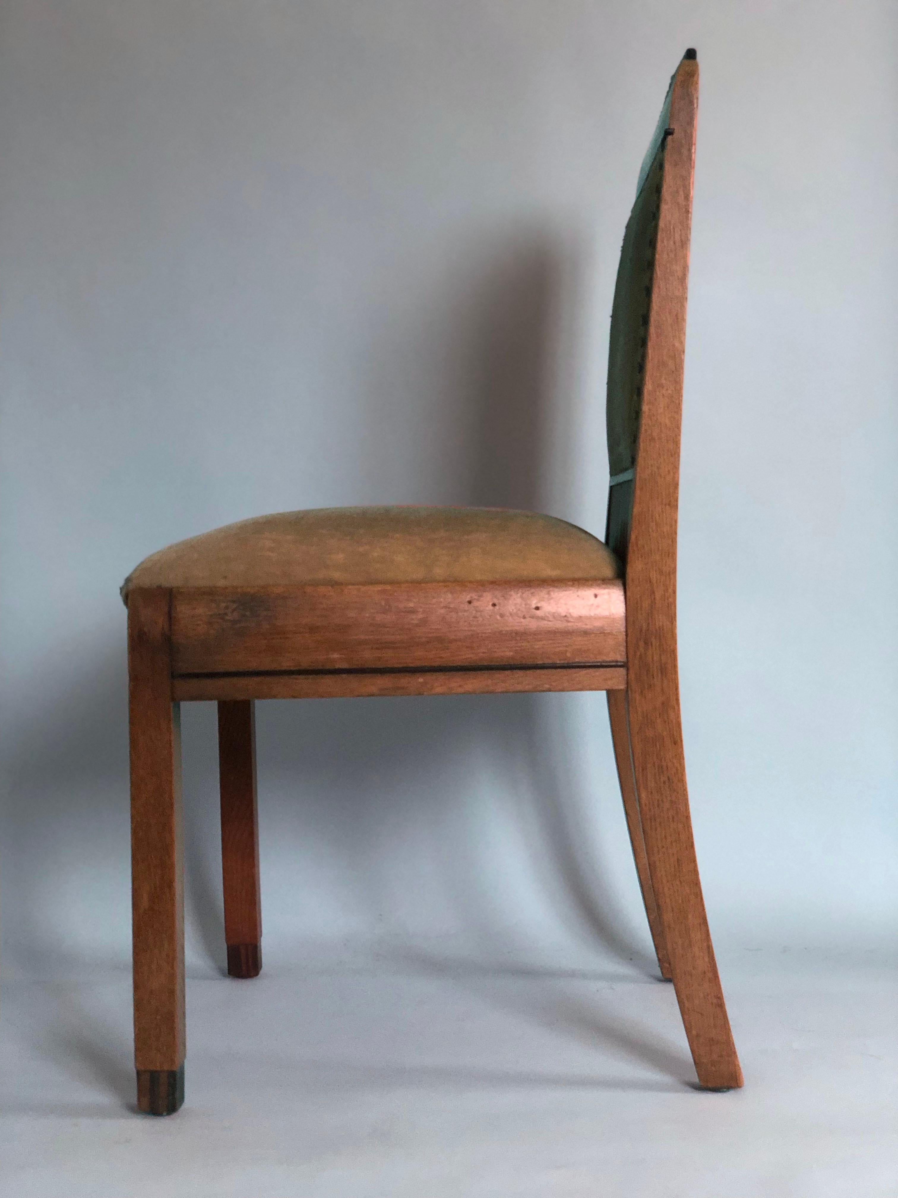 Early 20th Century Art Deco Detailed Amsterdam School Chair 1920s  For Sale