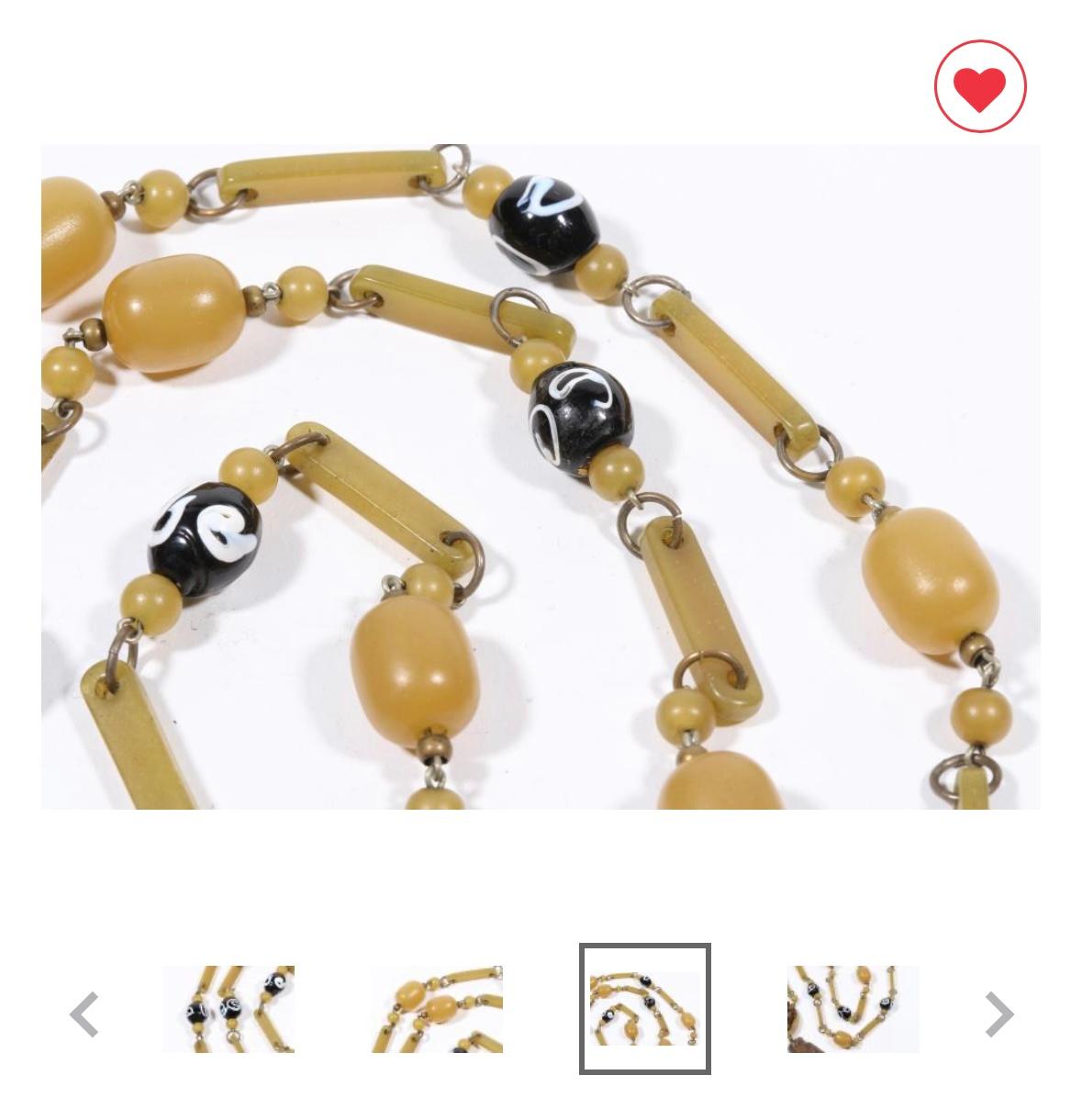 Art Deco Devil Cicada Insect Necklace France Bakelite Galalith Venetian Glass For Sale 2