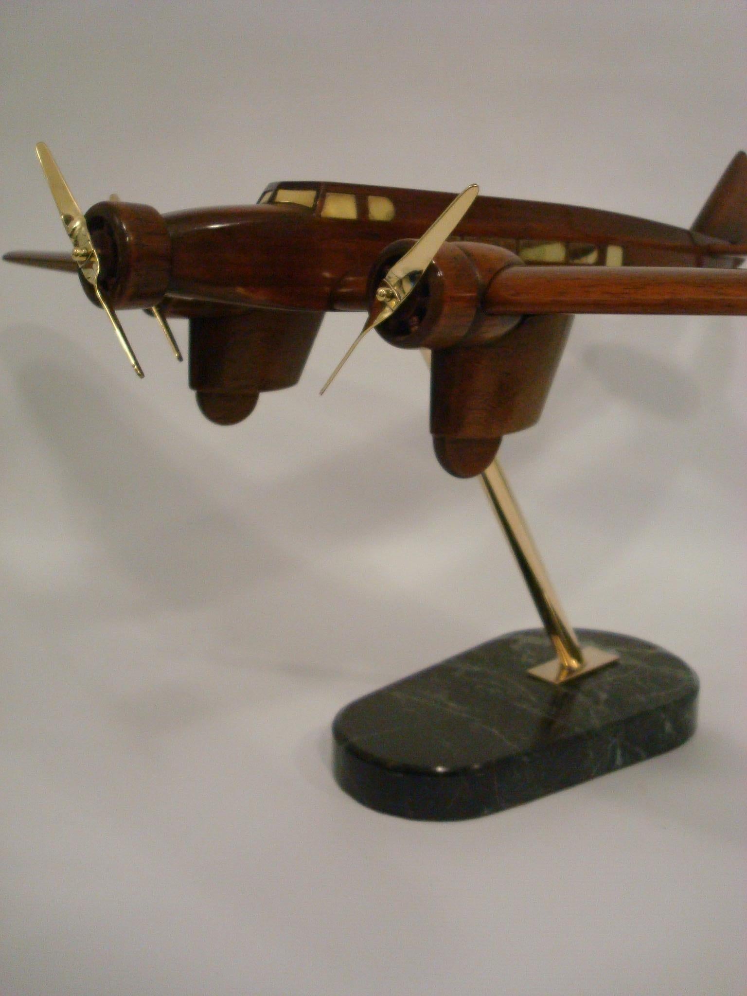 Art Deco Dewoitine Wooden Counters Desk Model Airplane 1930s French For Sale 1