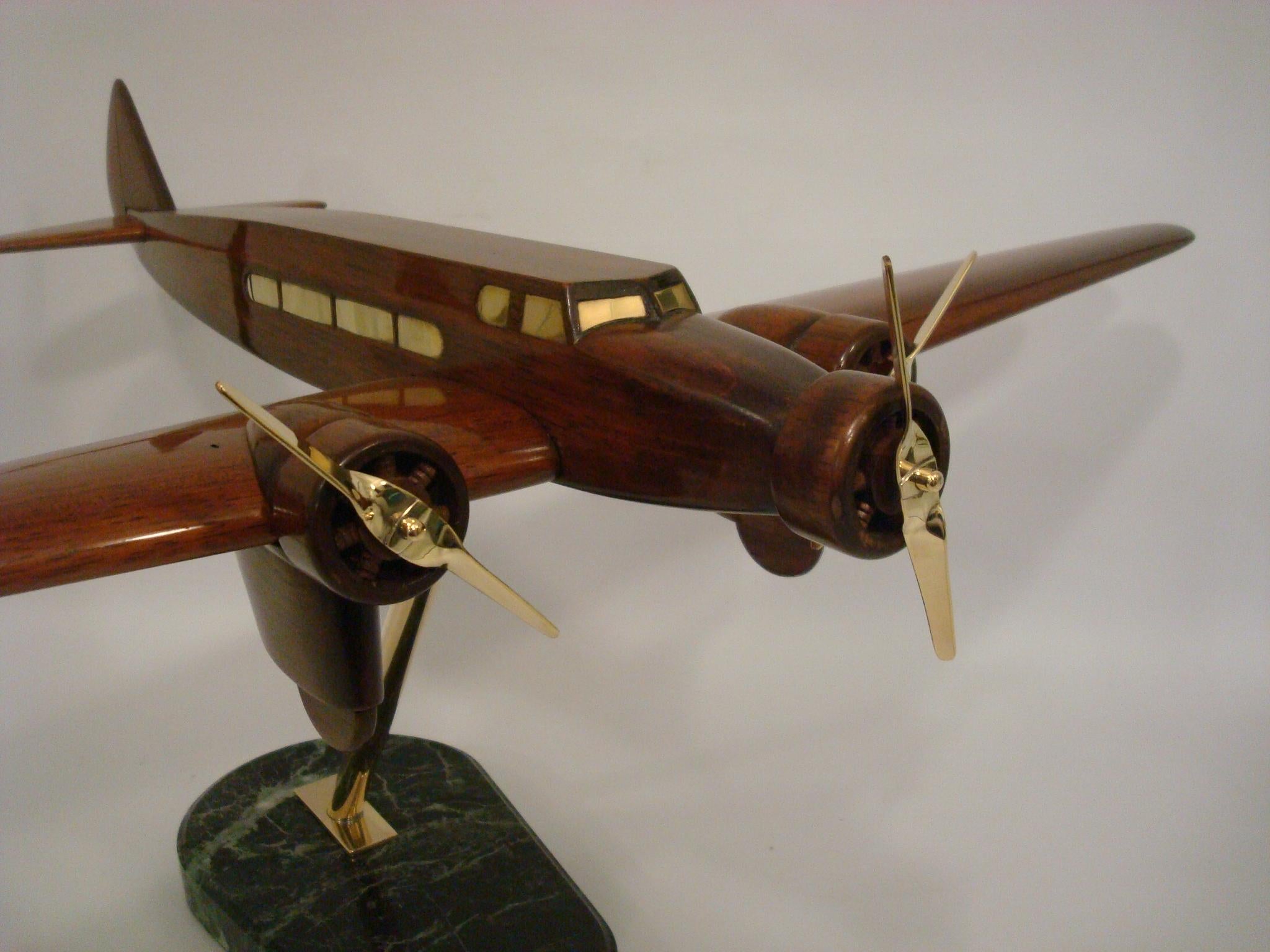 Art Deco Dewoitine Wooden Counters Desk Model Airplane 1930s French.
The Dewoitine  was a Art Deco 1930s French eight-passenger airliner built by Dewoitine.
The Airplane was an all-metal cantilever low-wing monoplane. The pilot and co-pilot were