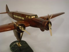 Art Deco Dewoitine Wooden Counters Desk Model Airplane 1930s French