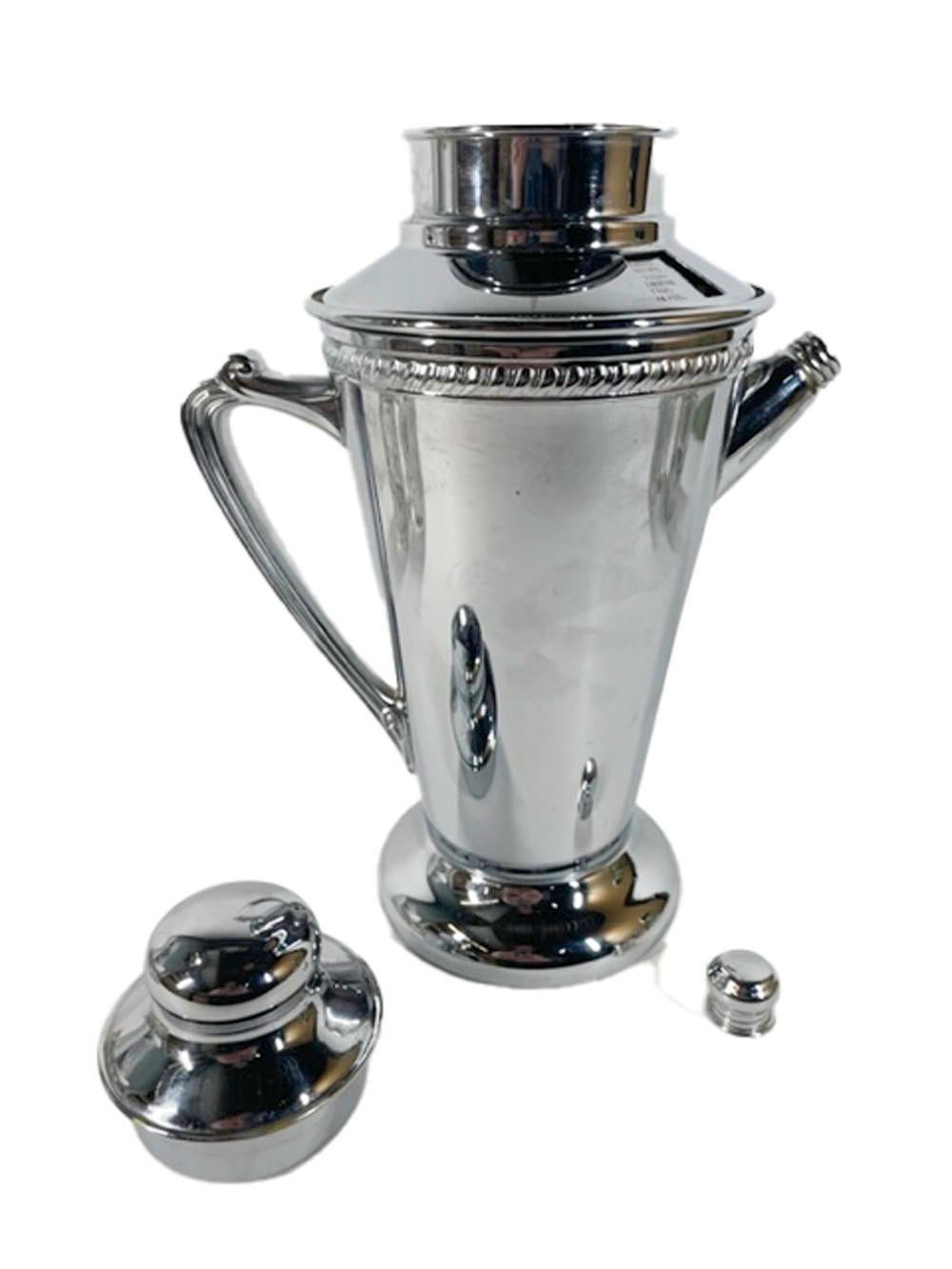 20th Century Art Deco Dial-A-Drink, 14 Recipe, Chrome Cocktail Shaker