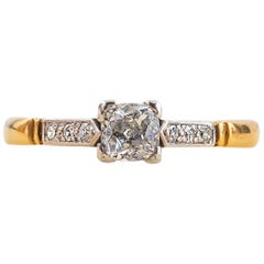 Antique Art Deco Diamantring in 18 Karat Gold