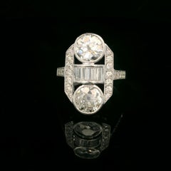 Art Déco diamond 1.02 Ct. and 1.08 Ct. ring