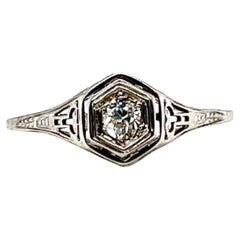 Art Deco Diamond .10ct Old European 18k Belais Brothers Original 1920s Antique