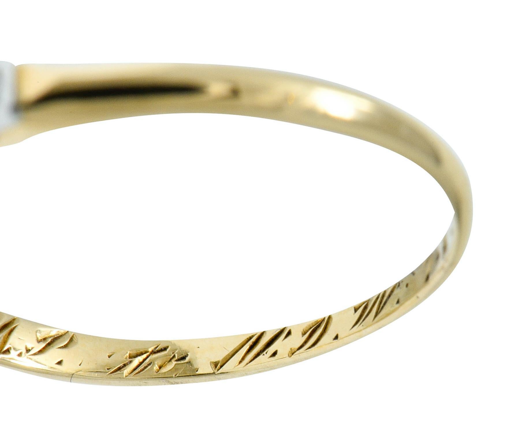 Art Deco Diamond 14 Karat Two-Tone Gold Engagement Ring 4