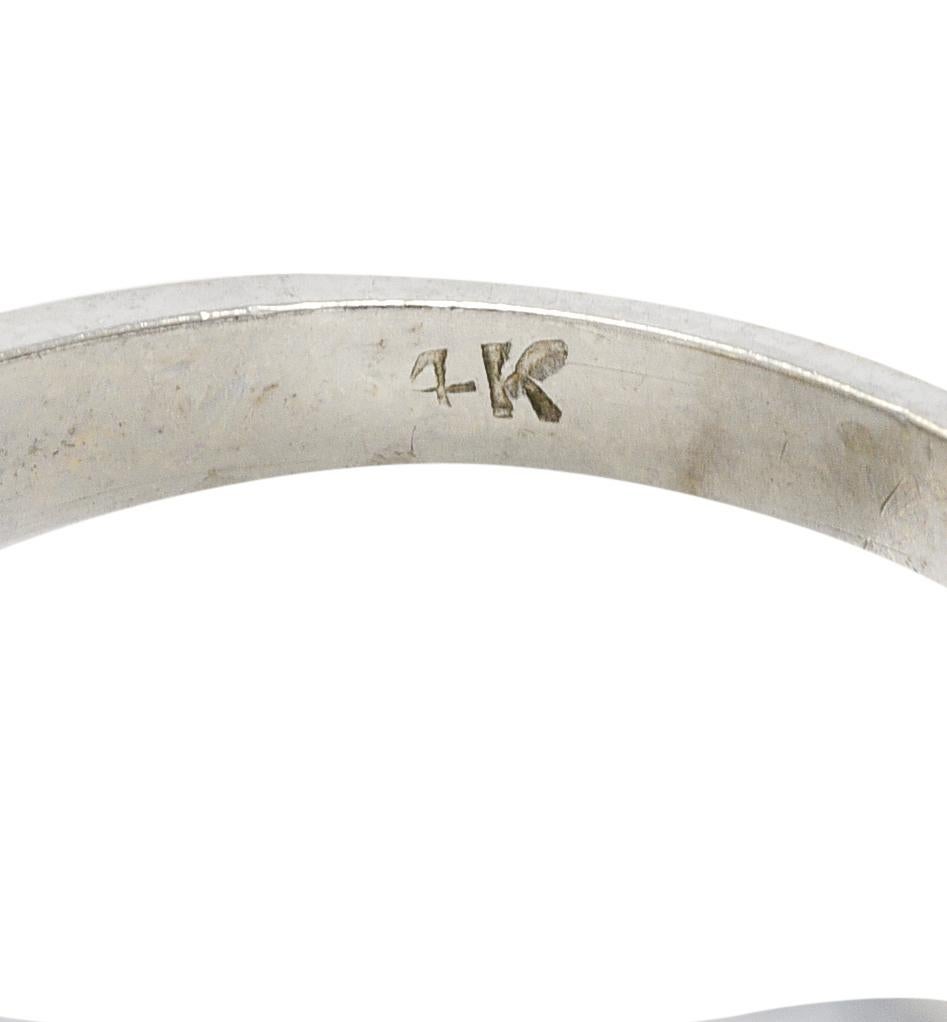 Women's or Men's Art Deco Diamond 14 Karat White Gold Ivy Band Ring