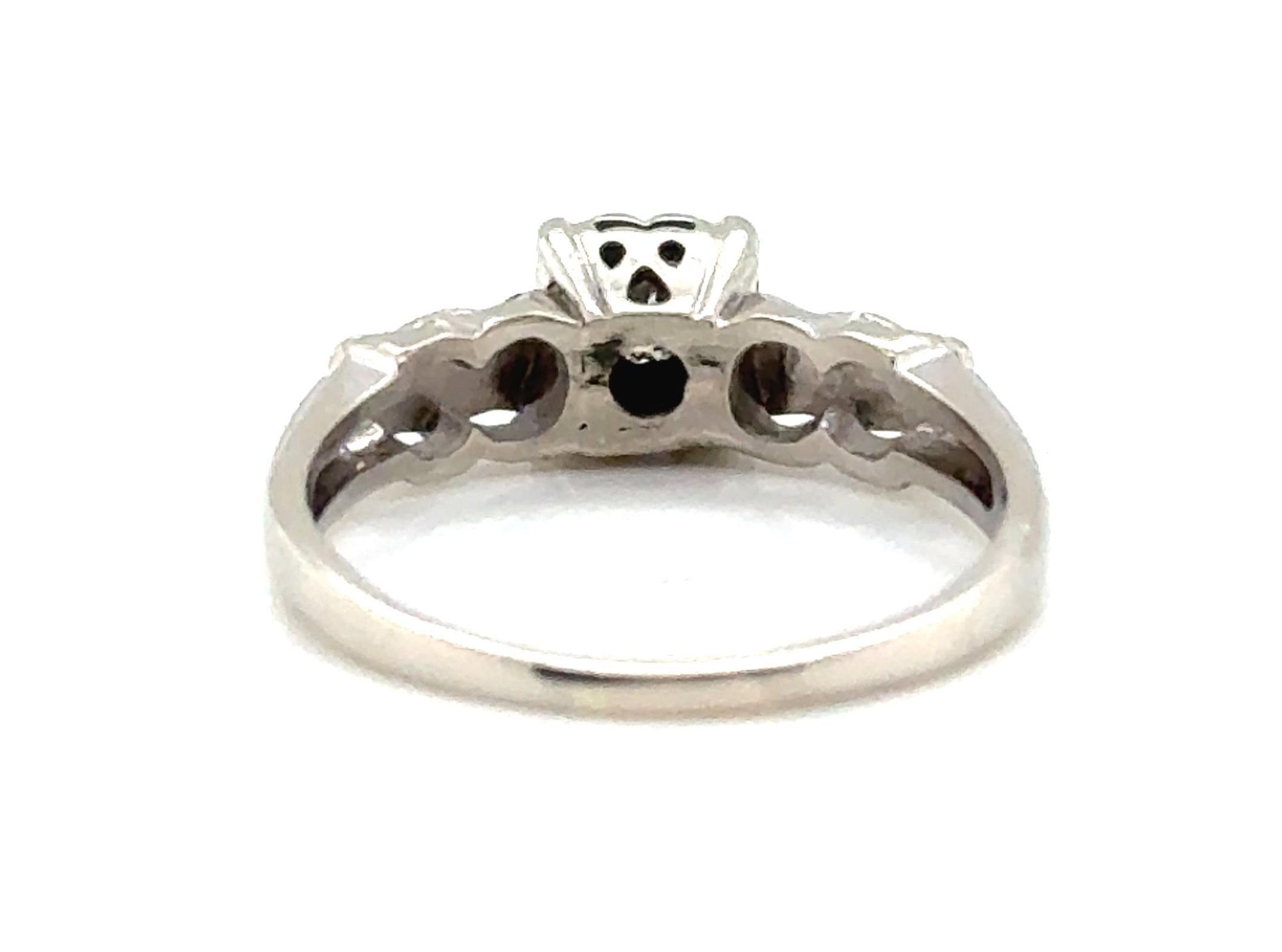 Donna Anello di fidanzamento Art Deco con diamante 14K estratto .29ct originale 1930's-1940's in vendita