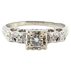 Art Deco Diamond 14K Engagement Ring Mined .29ct Original 1930's-1940's