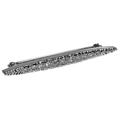 Art Deco Diamond 14K White Gold Brooch, C.1920