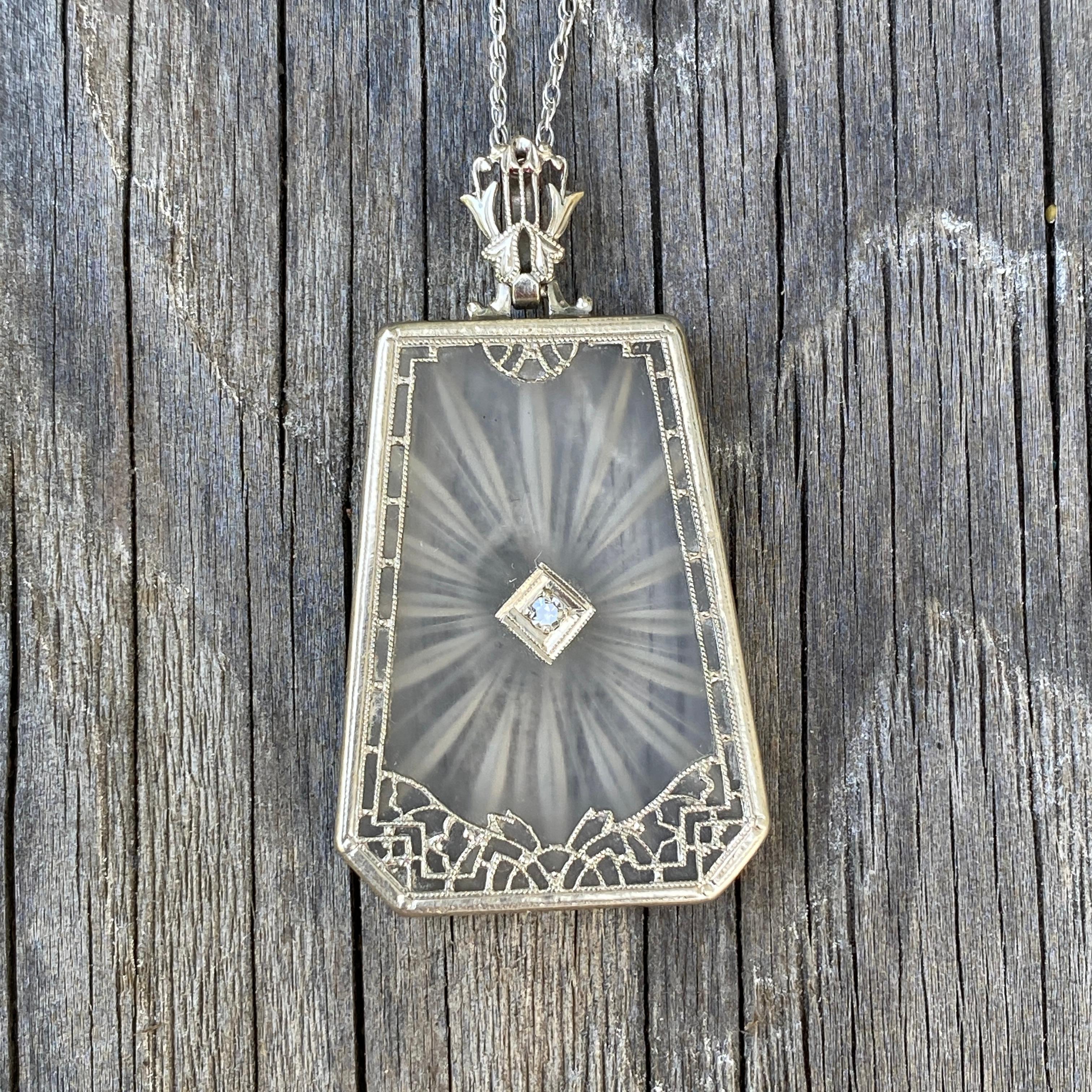 vintage camphor glass necklace