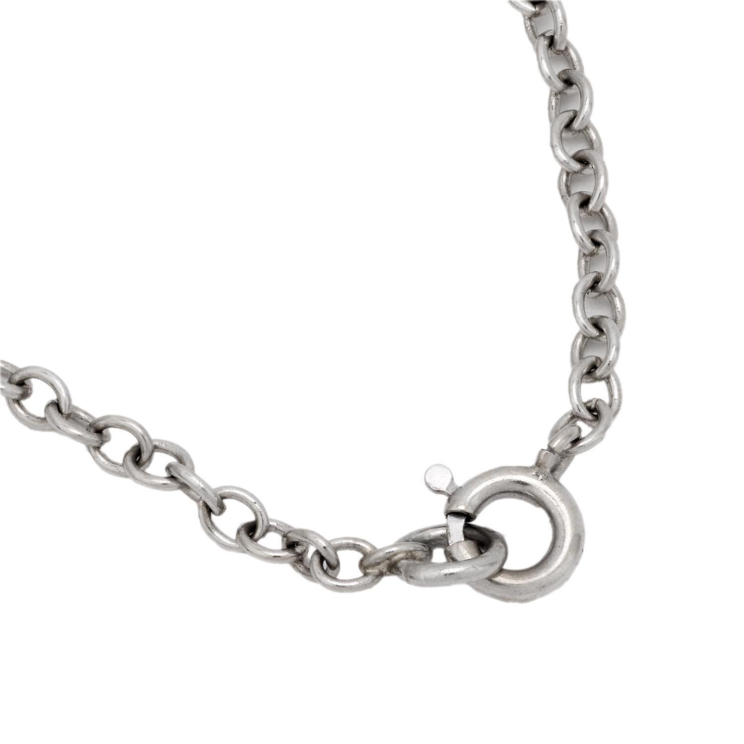 Collana Art Deco con diamante in oro bianco 14k In condizioni buone in vendita a Beverly Hills, CA
