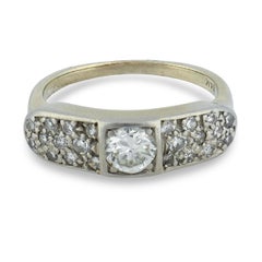 Art Deco diamond 14k white gold ring