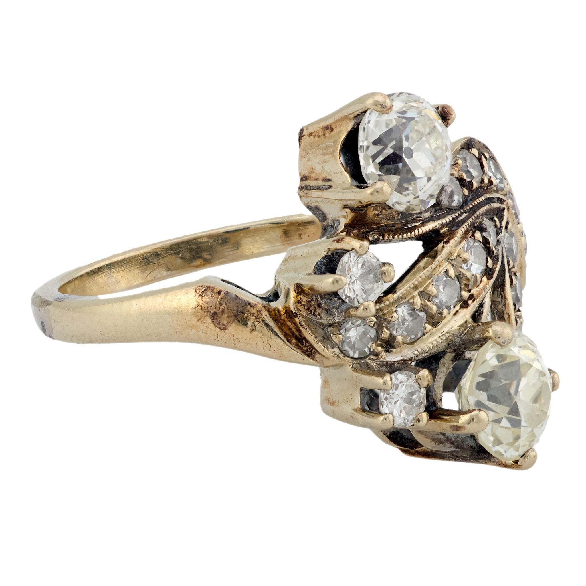 Anello Art Deco con diamante in oro bianco 14k In condizioni buone in vendita a Beverly Hills, CA
