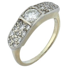 Art Deco diamond 14k white gold ring