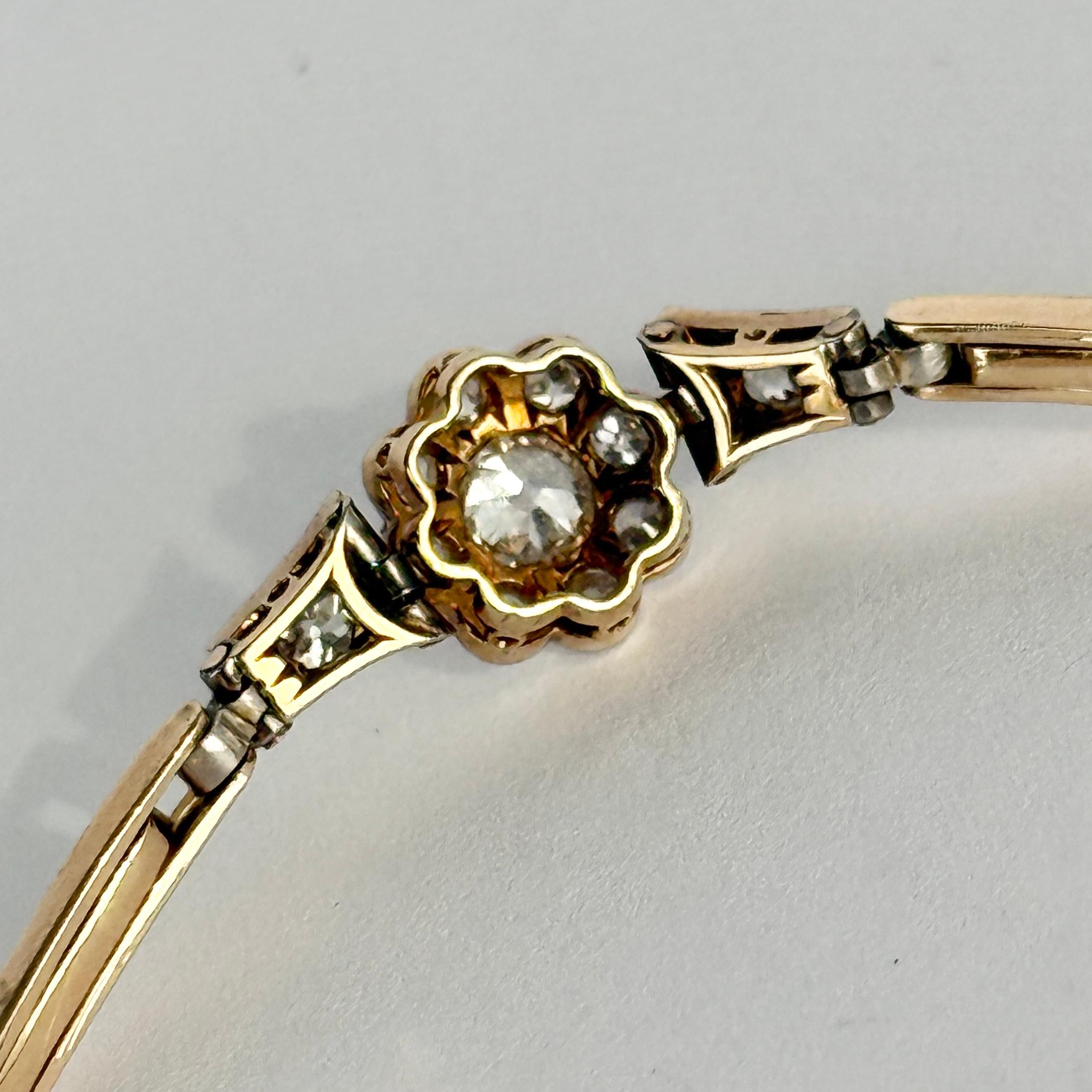 Bracelet Art déco en or 18 carats et platine avec diamants Pour femmes en vente
