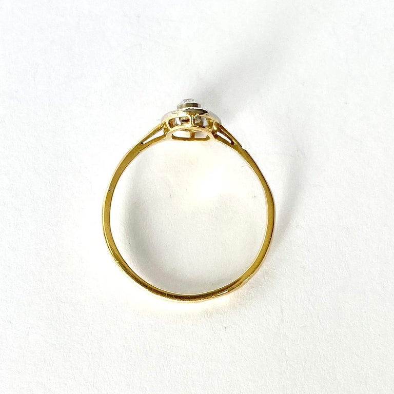 Art Deco Diamond, 18 Carat Gold and Platinum Panel Ring For Sale at 1stDibs