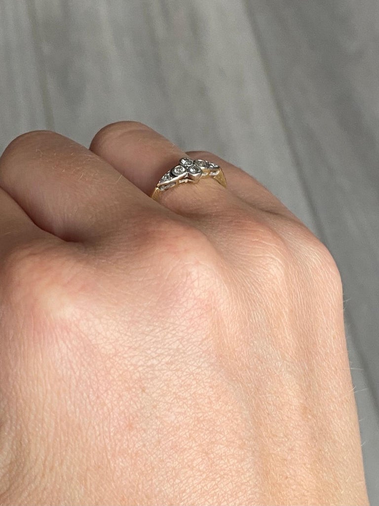 Art Deco Diamond, 18 Carat Gold and Platinum Panel Ring at 1stDibs