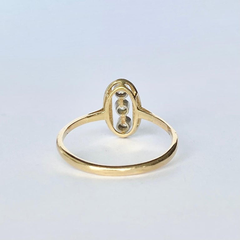 Art Deco Diamond, 18 Carat Gold and Platinum Panel Ring For Sale at 1stDibs