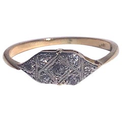 Art Deco Diamond, 18 Carat Gold and Platinum Panel Ring