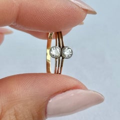 Art Deco Diamond 18 Carat Gold and Platinum Two Stone Panel Ring