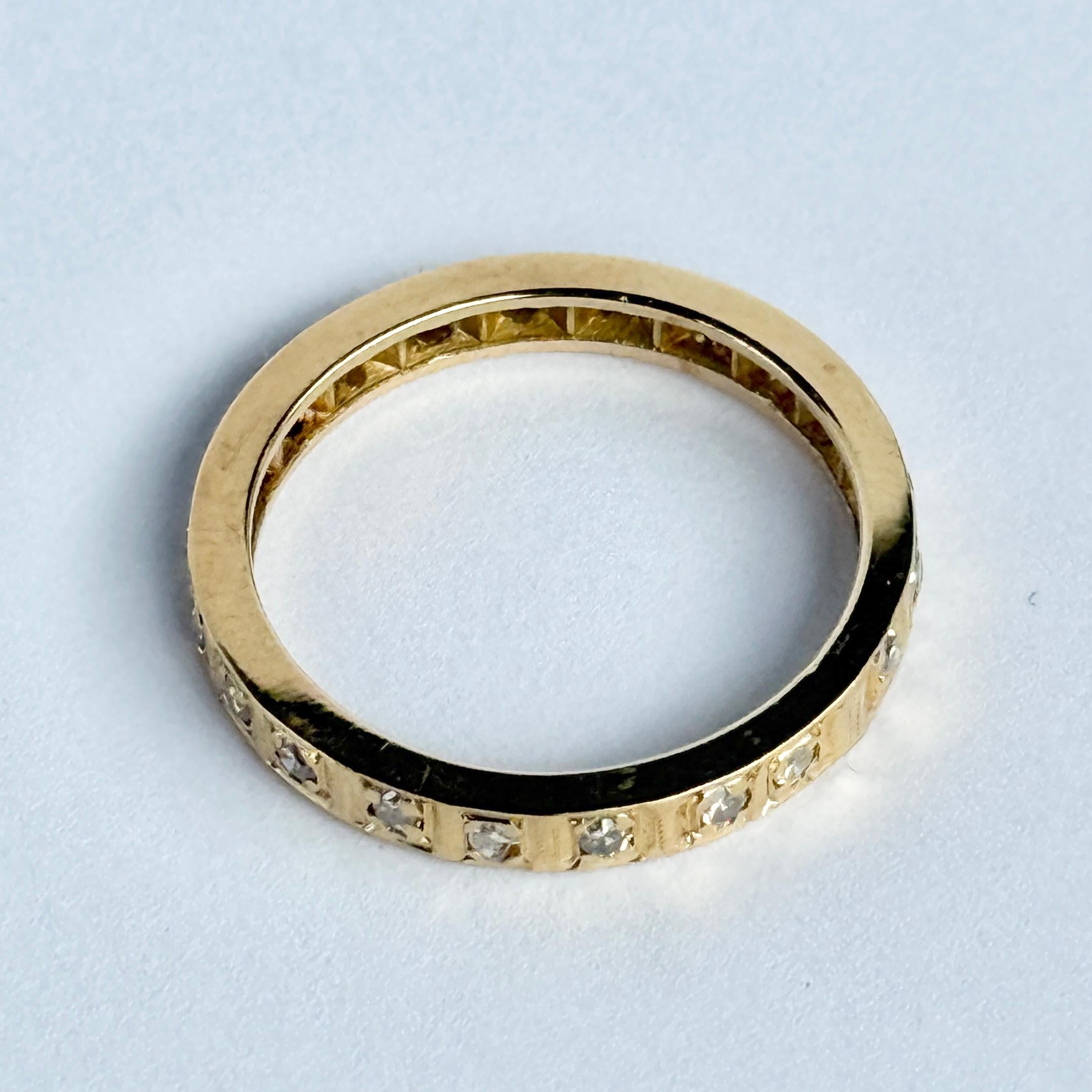 Art Deco Diamond 18 Carat Gold Full Eternity Band im Zustand „Gut“ im Angebot in Chipping Campden, GB