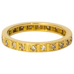 Antique Art Deco Diamond 18 Carat Gold Full Set Eternity Band