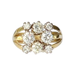Art Deco Diamond 18 Carat Gold Panel Ring